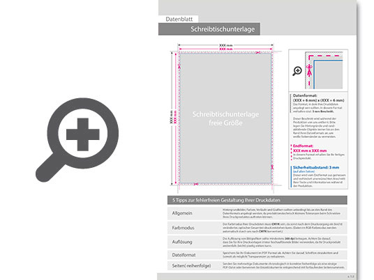 Product Bild schreibtischunterlage__25_blatt__4_0_farbig_bedruckt__eigene_gr____e_(freies_format)